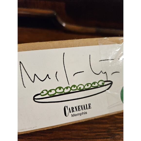 NIB Green Carnevale Of Memphis Pottery 16” Olive Boat Tray Mid Century - Signed - Picture 4 of 6